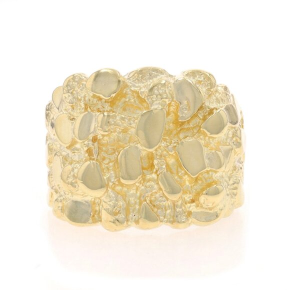 Yellow Gold Statement Men's Ring - 14k Nugget